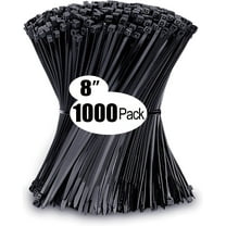 MRSXXNTY 1000 Pack Zip Ties 8 inch with 40 lb Tensile Strength, Black Cable ties