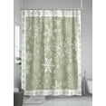 thumbnail image 5 of Christmas Snowflakes Shower Curtain Set ，Waterproof Fabric Shower Curtains Sage Green Vintage Art Texture Shower Curtains for Bathroom,Bathroom Decor 72"x72", 5 of 6