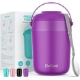 thumbnail image 1 of DaCool Kids Insulated Lunch Containers for Hot Food 16 oz with Handle Spoon Insulated Food Jar for Hot Food Soup Leakproof Vacuum Stainless Steel Lunch Box Hot Food Jar for Girls Kids School, Purple, 1 of 7