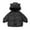 Black, variant on Kids Down Jacket Autumn Winter Thickened Hooded Bear Ears Coat Warm Padded Outerwear for Boys Girls Cold Weather
