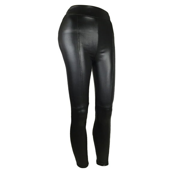 Baberdicy Women's Pants Fashion Womens Solid Splice Casual Trousers Leather Tight Leggings Pants Leather Pants Black