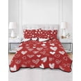 thumbnail image 2 of Twin XL Quilt Bedding Set, Valentines Reversible Summer Quilt 3 Pieces, Romantic Red Love Heart Lightweight Bedspreads Coverlets with 2 Pillow Shams for All Seasons, 2 of 5