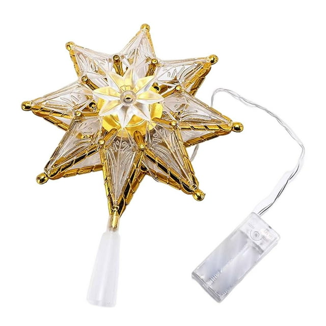 Adorno de cadena de luces LED para árbol de Navidad 3D, colgante con iluminación y estrella iluminada Colorido 20x18cm