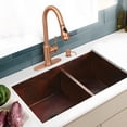 thumbnail image 5 of Copper Pull Out Kitchen Faucet, Single Level Solid Brass Kitchen Sink Faucets with Pull Down Sprayer, 5 of 6