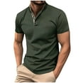 thumbnail image 2 of Wavsuf Mens Shirts Summer V-neck with Pockets Army Green T-Shirts Size S, 2 of 5