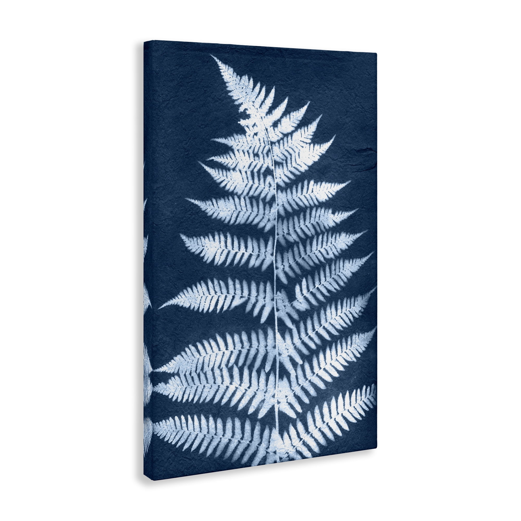 Stupell Industries Forest Fern in Blue Botanical & Floral Painting Gallery Wrapped Canvas Art Print Wall Art, 30 x 45
