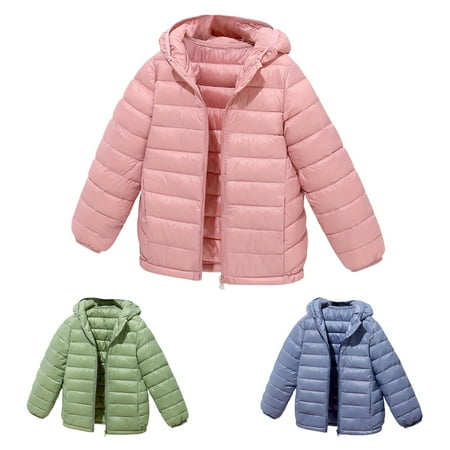 

SYNPOS 2-7T Baby Boys Girls Hooded Coat Winter Lightweight Down Jacket Packable Cotton Coat