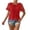 Red-150421aa, variant on Lace Tops for Women Hollow Out Scalloped Hem Womens Short Sleeve Tops Eyelet Embroidery Summer Beach Retro Tunic Blouses Red M