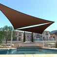 thumbnail image 2 of ColourTreeUSA  Triangle Sun Shade Sail HDPE Mesh Fabric Screen Canopy UV Block 190 GSM 14' x 14' x 14' - Brown, 2 of 5
