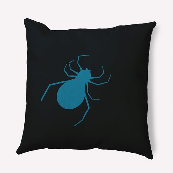 16" x 16" Simply Daisy Halloween Spiders Polyester Indoor/Outdoor Pillow, Unreal Teal Qty 1