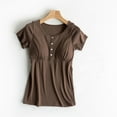 thumbnail image 3 of Tnhcen Expectant Mother's Top Brown Womens Maternity Tops with Short Sleeve Summer Maternity Shirts Pregnancy Tops T Shirt, 3 of 3