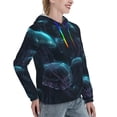thumbnail image 6 of Disketp Ice blue light spot jellyfish Womens Casual Hoodies Crew Neck Long Sleeve Sweatshirts Pullover Tops-Small, 6 of 7