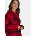thumbnail image 3 of Time and Tru Women's Plaid Button Front Shacket, XS-XXXL, 3 of 5