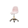 thumbnail image 6 of Baxton Studio Kabira Contemporary Glam and Luxe Blush Pink Velvet Fabric and Gold Metal Swivel Office chair, 6 of 13