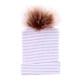 thumbnail image 2 of Prettyia - Gorro de punt bebé recién do, niño y niña, cálido, suave, con pompón Raya Zulema Gorra infantil Soft Ball, 2 of 6