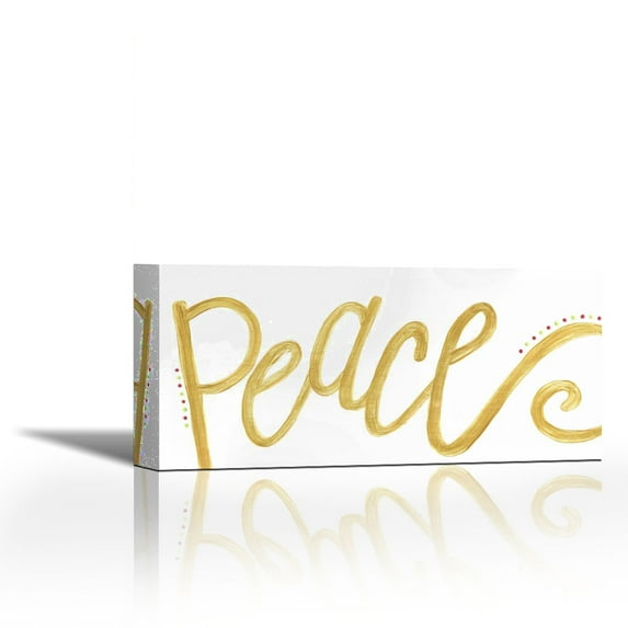 Peace - Contemporary Fine Art Giclee on Canvas Gallery Wrap - wall décor - Art painting - 36 x 17 Inch - Ready to Hang