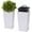 White, variant on 22.5" Tall Planters Set of 2, Outdoor＆Indoor Black Planter Pots, High Front Porch Planter Pots with Drainage Holes＆Water Level Monitor＆Inner Bucket, Automatic Watering, Black