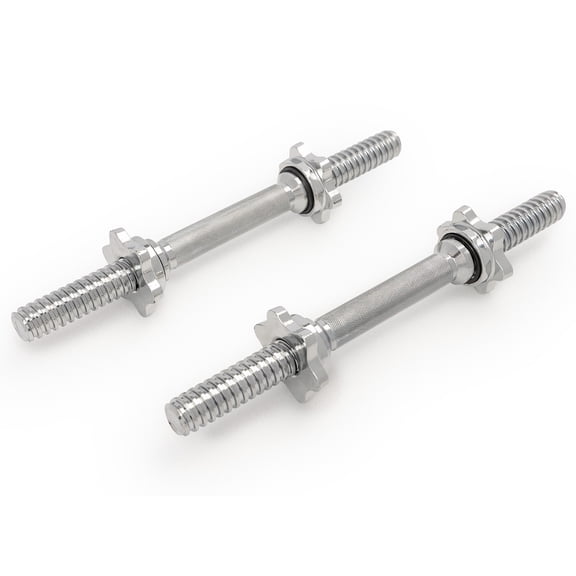 Sunny Health & Fitness Standard 14” Threaded Chrome Dumbbell Bar Set with Star-Lock Collars - SF-SB01-14