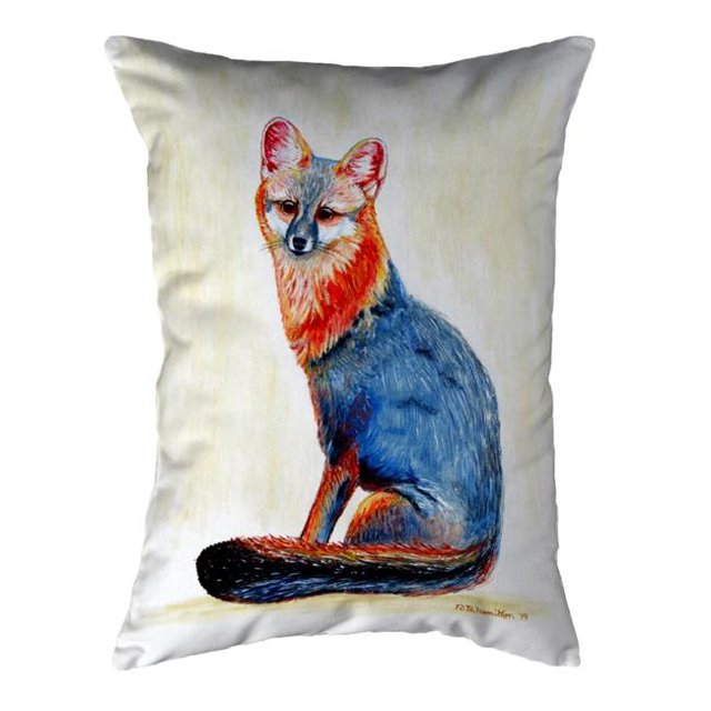 Betsydrake NC1149 Oreiller 16 x 20 Po. Renard Gris Sans Cordon