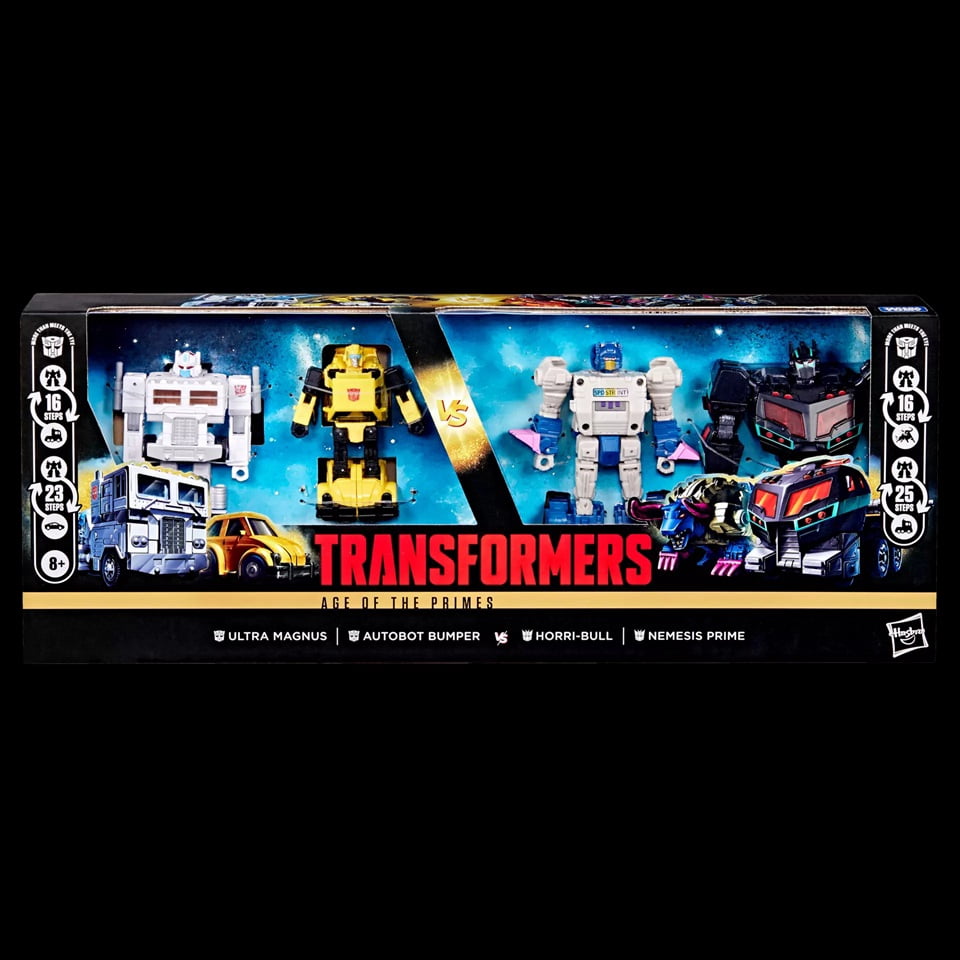 Transformers Age of the Primes Ultra Magnus & Autobot Bumper VS Horri-Bull & Nemesis Prime Action Figure 4-Pack