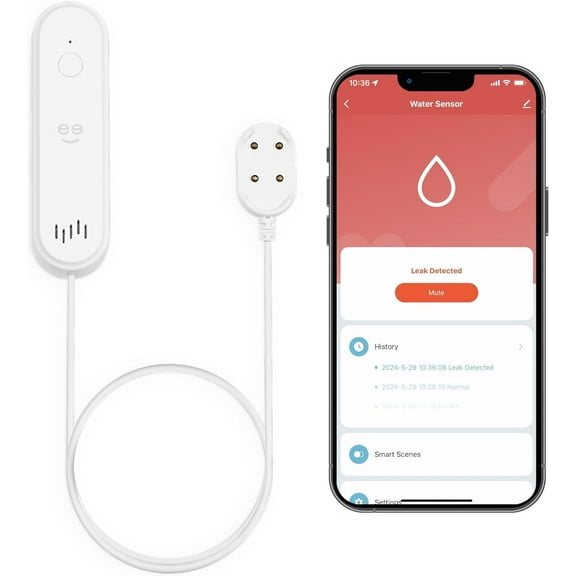 Geeni 80dB, Water Leak Detector Household Water Sensor