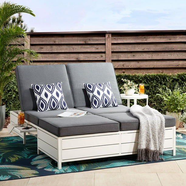 Mainstays Asher Springs Outdoor Double Chaise Lounge Bench