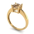 thumbnail image 2 of 1.5 ct Cushion Cut Simulated Champagne Diamond Solitaire 18K Yellow Gold Womens Engagement Ring, 2 of 5