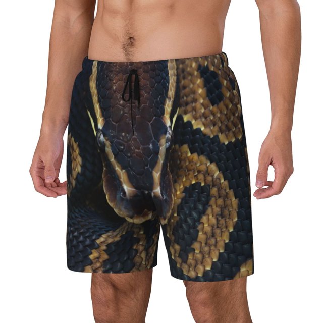 Fotbe Ball Phyton Snake Traje de Baño para Hombre – Shorts de Natación de Secado Rápido con Forro y Bolsillos-3X-Large