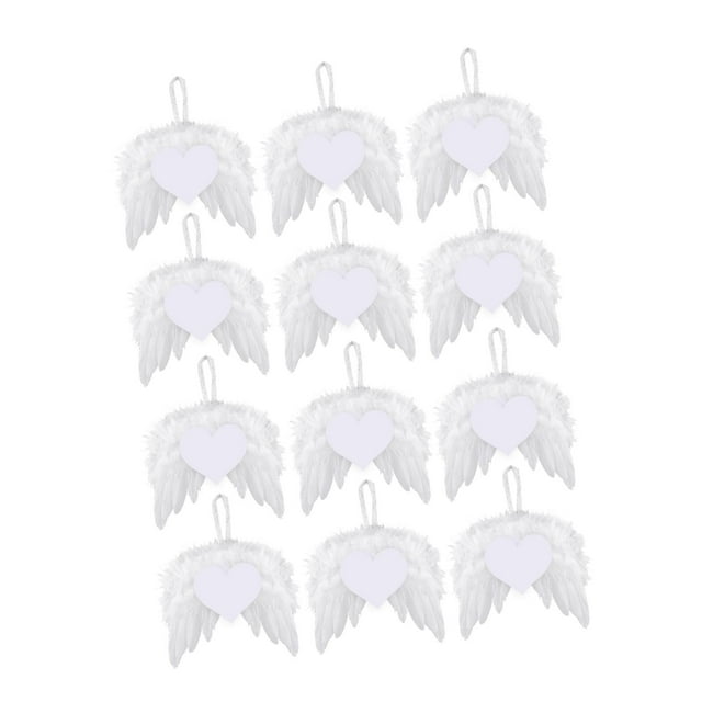 12 piezas de ángel de estilo vintage para decoración de árbol de Navidad, colgante elegante, adorno artesanal corazón