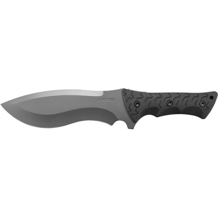Schrade SCHF28 Little Ricky 14.1in S.S. Full Tang Knife with 7.9in Drop Point Recurve Blade and TPE Handle for Outdoor Survival, Camping and