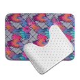 thumbnail image 6 of Honeii Tropical Leaves Pattern Bathroom Anti-Skid Pad Bathroom Mat Vintage Seamless Pattern Not-Slip Toilet Rug Set, 6 of 6