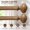 Wood Grain, variant on Heavy Duty Adjustable Curtain Rod 28"-48"/60" with Round Finials, 1" Diameter, Black Telescoping Window Drapery Rod 1 Pack