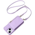 thumbnail image 2 of Feishell for iPhone 14 Plus Crossbody Wallet Phone Case with Hand Strap & Shoulder Strap,Premium PU Leather RFID Blocking Card Slots Zipper Pocket Back Purse Kickstand Phone Case,Purple, 2 of 12