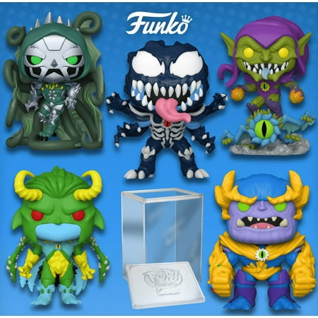 Funko Pop! Marvel: Monster Hunters Set of 5 Vinyl Figures (Green Goblin/ Dr. Doom/ Loki/ Thankos) (+ Pop! Stacks Plastic Protector)