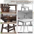 thumbnail image 3 of EPICOZY Solid Wood Adirondack Swivel Bar Chairs Set of 2, Rustic Outdoor Log Bar Stools with Slat Back, 500 LBS Capacity, 29.8" Patio Counter Height Chair for Porch, Deck, Pub, Cabin, Carbonized, 3 of 7