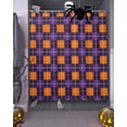 thumbnail image 3 of Halloween Purple Shower Curtain Set ，Waterproof Fabric Shower Curtains Yellow Lattice Texture Shower Curtains for Bathroom,Bathroom Decor 72"x72", 3 of 6