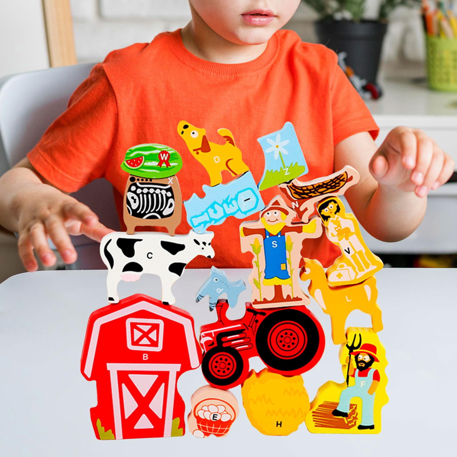 LeeQinersw Balance and Skill Stacking Game Building Balance Training Educational Fine Motor Farmhouse