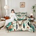 thumbnail image 4 of Castle Fairy Western Bull Skull Girl Full Size Comforter Sets,Floral Rose Bedding Sets, 4 of 8