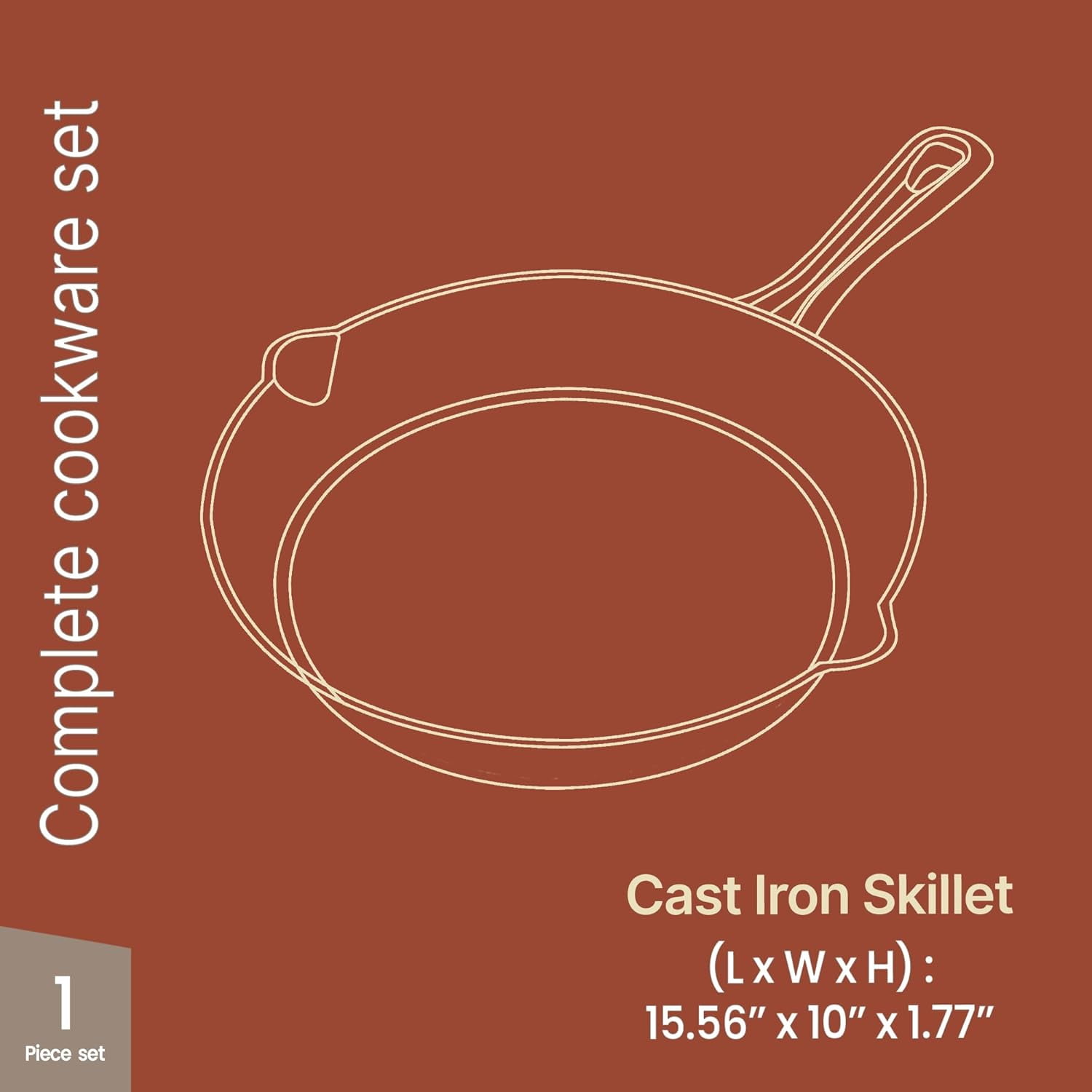 Bakken Pre Seasoned Cast Iron Skillet with Glass Lid & Silicone Handle, 10" Frying Pan for Stove, Oven, Grill & Induction, Even Heat Distribution