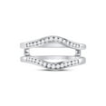 thumbnail image 2 of 14kt White Gold Womens Round Diamond Ring Guard Wrap Solitaire Enhancer 1/4 Cttw, 2 of 4