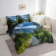 thumbnail image 3 of Manfei Smoky Jungle 7-Piece Bedding Comforter Set for Female Men Women,Woodland Tree King Bedding Sets,Botanical Plants Ultra Soft Bed Sheets,Ultra Soft Home Decor,Reversible, 3 of 8