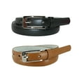 thumbnail image 1 of CTM® Ceinture Mince en Cuir pour Robe, Lot de 2, 3/4 Po, Noir + Couleur (Femmes), 1 of 4