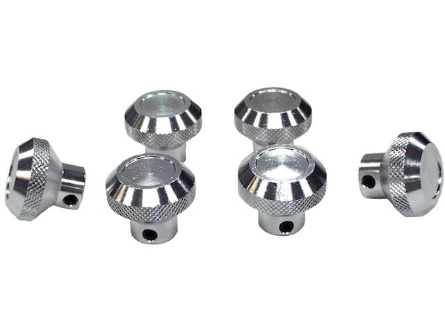 Bevinsee 6-Piece Dash Control Knob Set - Silver Aluminum For Jeep CJ-5, CJ-7, CJ-8 (1976-1986 Models)