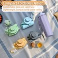 thumbnail image 6 of YOSANG Collapsible Water Bottles 21oz (600mL), Foldable Platinum Silicone Travel Water Bottle  & Portable Hand Rope, Leak-Resistant Screw Lid, Wide Mouth, BPA-Free for Hiking, Camping, Travel, 6 of 9