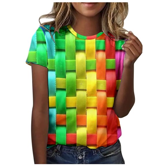 Puliio Womens Crew Neck Letter Printed Short Sleeve O Neck T Shirt Top