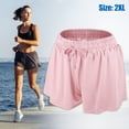 thumbnail image 6 of Unique Bargains Women Flowy Running Shorts High Waisted Workout Shorts Pink Size 2XL, 6 of 7