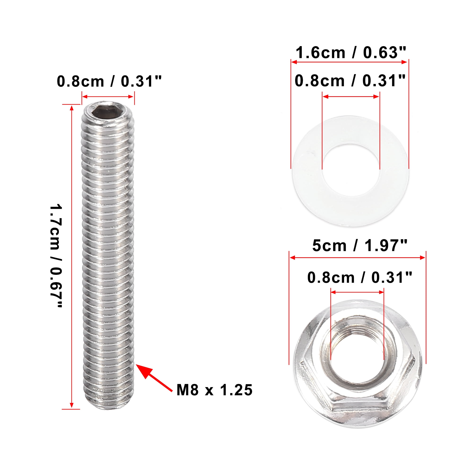 Unique Bargains Exhaust Manifold Bolt Stud Hardware for Honda for Acura B C Series Engines