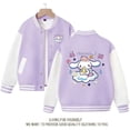 thumbnail image 2 of Cute Sanrio Cinnamoroll Jacket Hello Kitty My Melody Kuromi Overcoat Spring Autumn Kids Loose Sports Baseball Uniform Clothes, 2 of 7