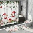 thumbnail image 5 of Virelaxpo Christmas Style Bathroom Decor Collection Featuring Shower Curtain, Floor Mat, Toilet Seat Cover and U-Shaped Mat for Holiday Bathroom Upgrade, 5 of 6