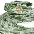 thumbnail image 2 of Camino de mesa de gasa 90x180CM Mantel de tela de queso grande Mantel de centro de mesa suave-Verde claro, 2 of 5